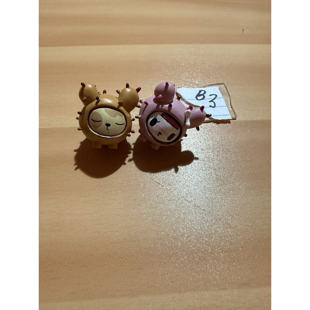 2 Tokidoki Mini Figures Kids Play Toy Pink Brown